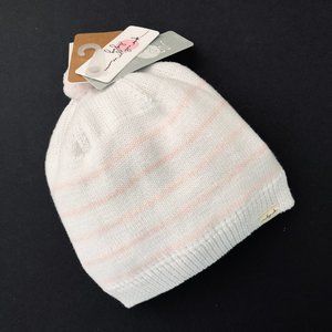 MILLYMOOK Baby 12-24 M Pink White Lined Hat NWT